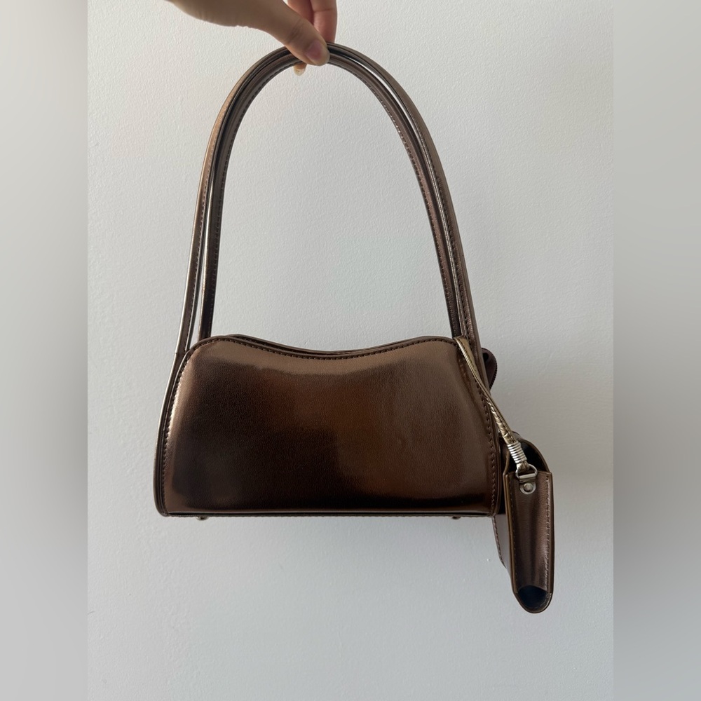 Metallic Brown Shoulder Bag
